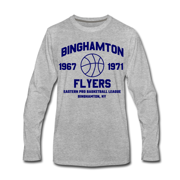 Binghamton Flyers Long Sleeve T-Shirt - heather gray