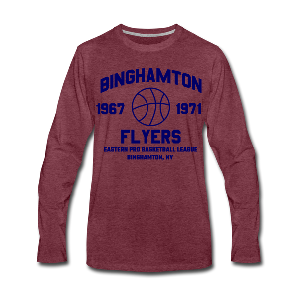 Binghamton Flyers Long Sleeve T-Shirt - heather burgundy
