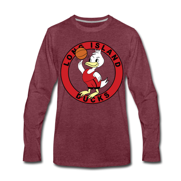 Long Island Ducks Long Sleeve T-Shirt - heather burgundy