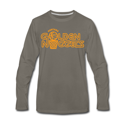 Montana Golden Nuggets Long Sleeve T-Shirt - asphalt gray