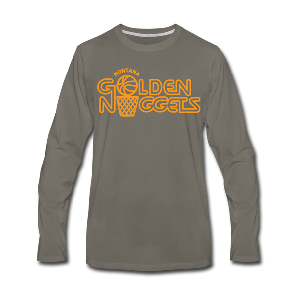 Montana Golden Nuggets Long Sleeve T-Shirt - asphalt gray