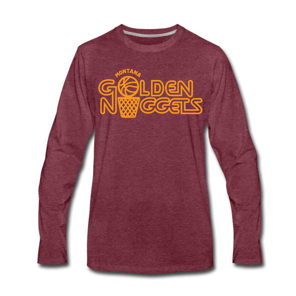 Montana Golden Nuggets Long Sleeve T-Shirt - heather burgundy