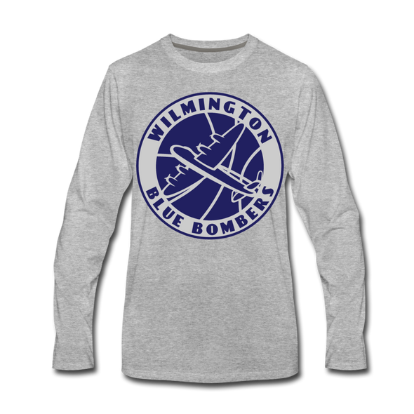 Wilmington Blue Bombers Long Sleeve T-Shirt - heather gray