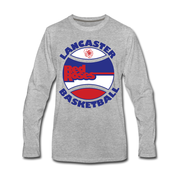 Lancaster Red Roses Long Sleeve T-Shirt - heather gray