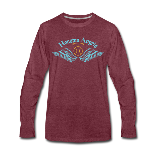 Houston Angels Long Sleeve T-Shirt - heather burgundy