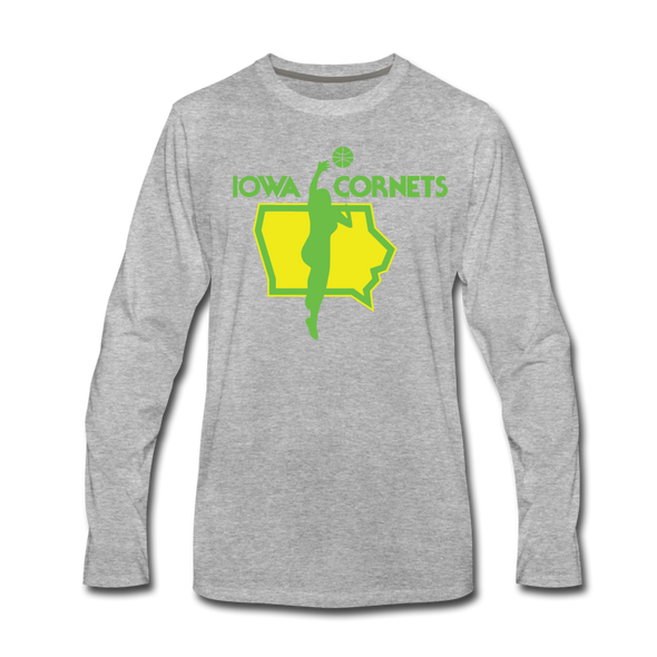 Iowa Cornets Long Sleeve T-Shirt - heather gray