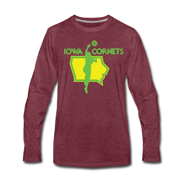 Iowa Cornets Long Sleeve T-Shirt - heather burgundy
