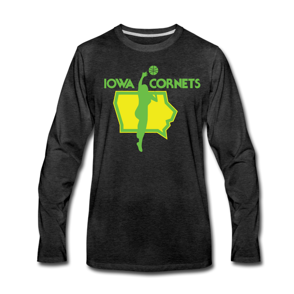 Iowa Cornets Long Sleeve T-Shirt - charcoal gray