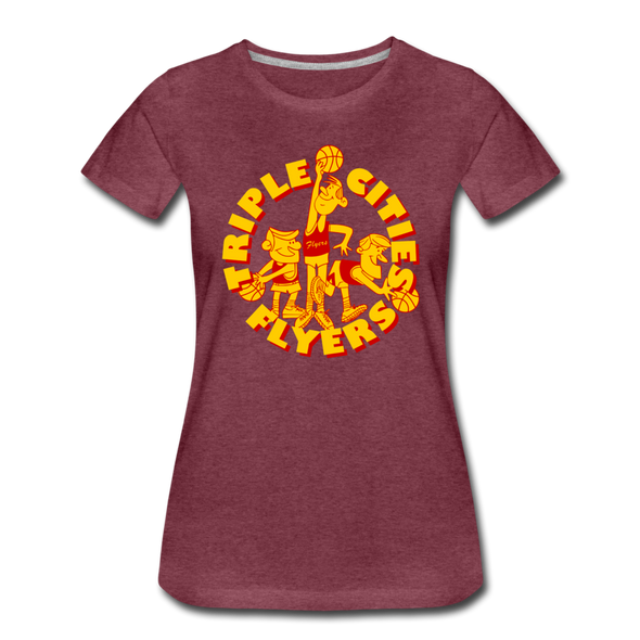 Triple Cities Flyers Women’s T-Shirt - heather burgundy