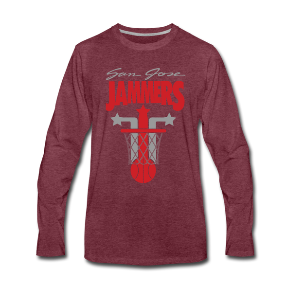 San Jose Jammers Long Sleeve T-Shirt - heather burgundy