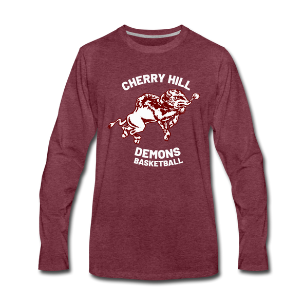 Cherry Hill Demons Long Sleeve T-Shirt - heather burgundy
