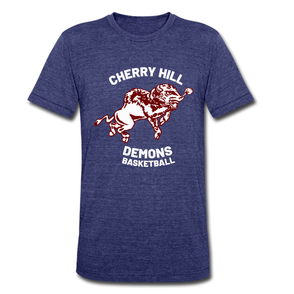 Cherry Hill Demons T-Shirt (Tri-Blend Super Light) - heather indigo
