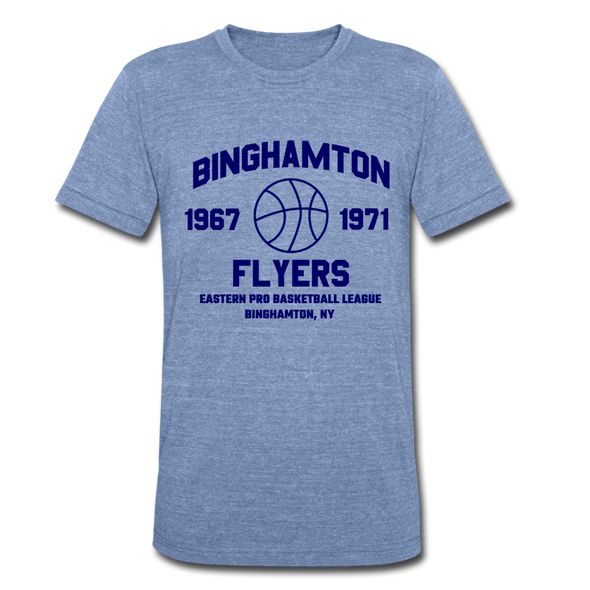 Binghamton Flyers T-Shirt (Tri-Blend Super Light) - heather Blue