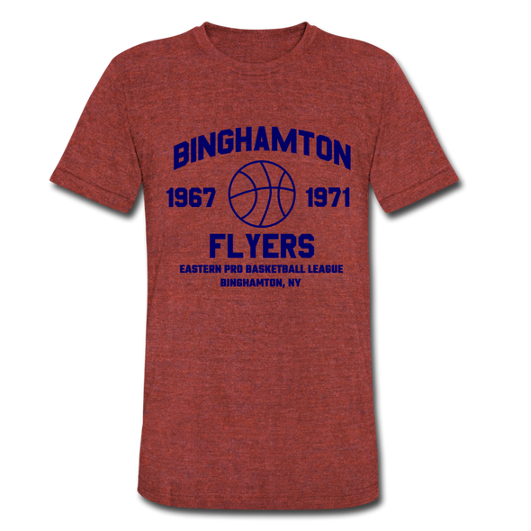 Binghamton Flyers T-Shirt (Tri-Blend Super Light) - heather cranberry