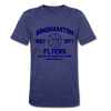 Binghamton Flyers T-Shirt (Tri-Blend Super Light) - heather indigo