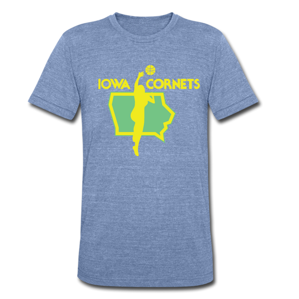 Iowa Cornets T-Shirt (Tri-Blend Super Light) - heather Blue
