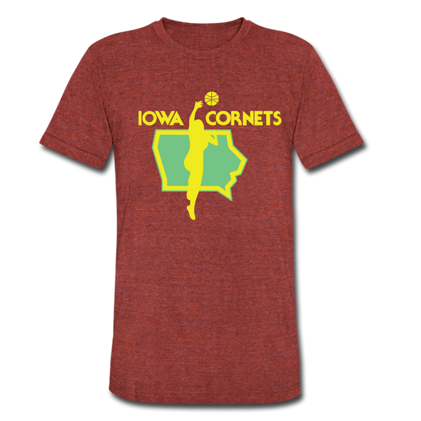 Iowa Cornets T-Shirt (Tri-Blend Super Light) - heather cranberry
