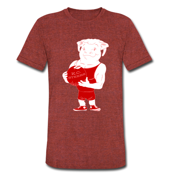 Kansas City Steers T-Shirt (Tri-Blend Super Light) - heather cranberry