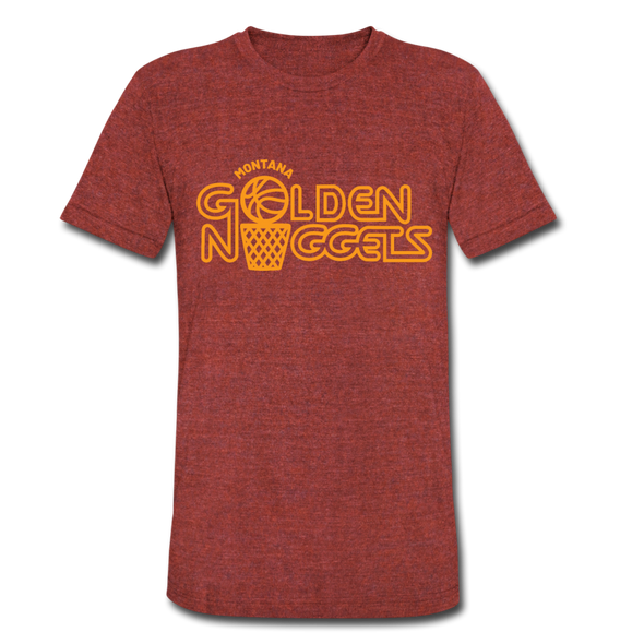 Montana Golden Nuggets T-Shirt (Tri-Blend Super Light) - heather cranberry
