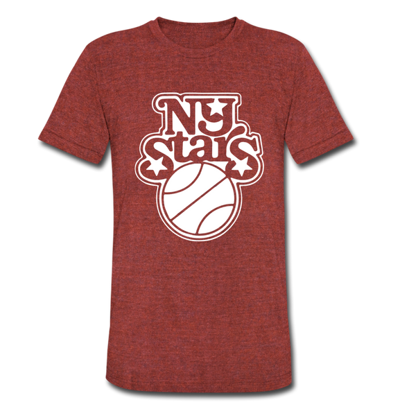 New York Stars T-Shirt (Tri-Blend Super Light) - heather cranberry