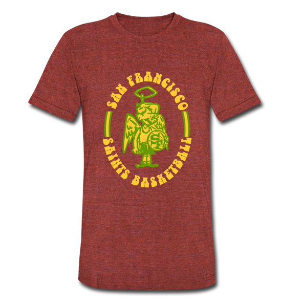 San Francisco Saints T-Shirt (Tri-Blend Super Light) - heather cranberry