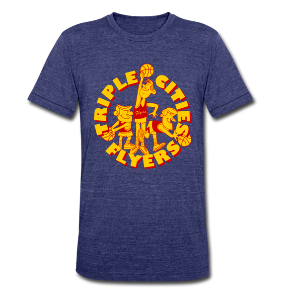 Triple Cities Flyers T-Shirt (Tri-Blend Super Light) - heather indigo