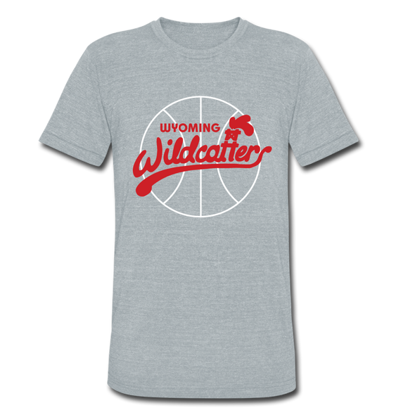 Wyoming Wildcatters T-Shirt (Tri-Blend Super Light) - heather gray