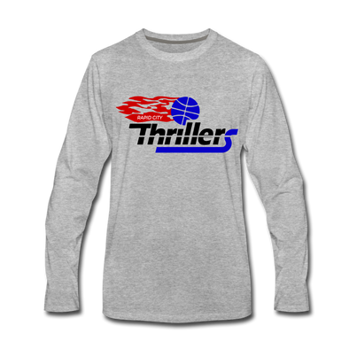 Rapid City Thrillers Flame Long Sleeve T-Shirt - heather gray