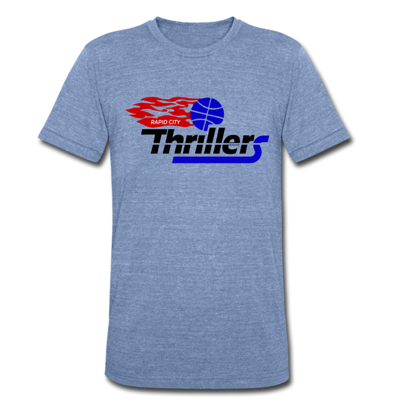 Rapid City Thrillers Flame T-Shirt (Tri-Blend Super Light) - heather Blue